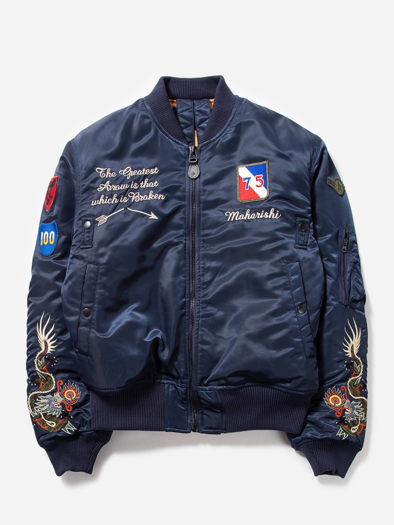 MAHARISHI DRAGON EMBROIDERY NYLON JACKET-